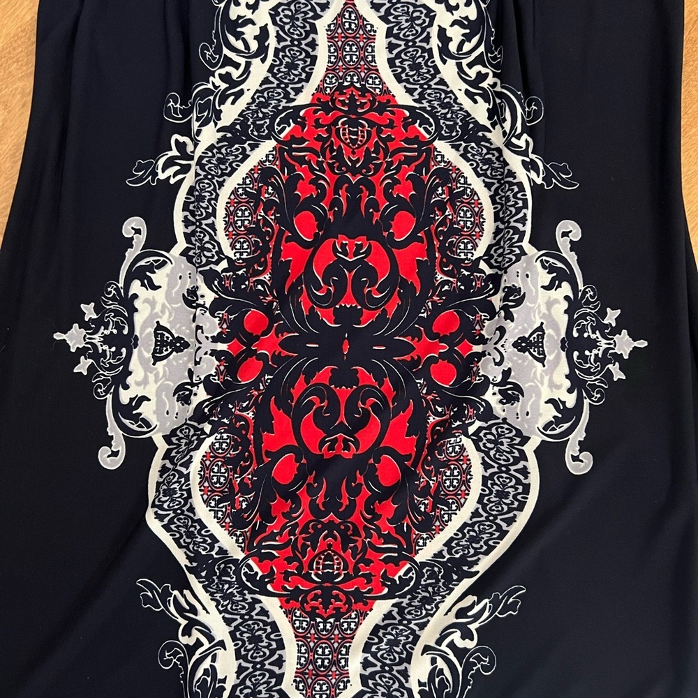 DB Established 1962 Sleeveless Dress embellished neckline Unique patterns size M - Picture 7 of 7